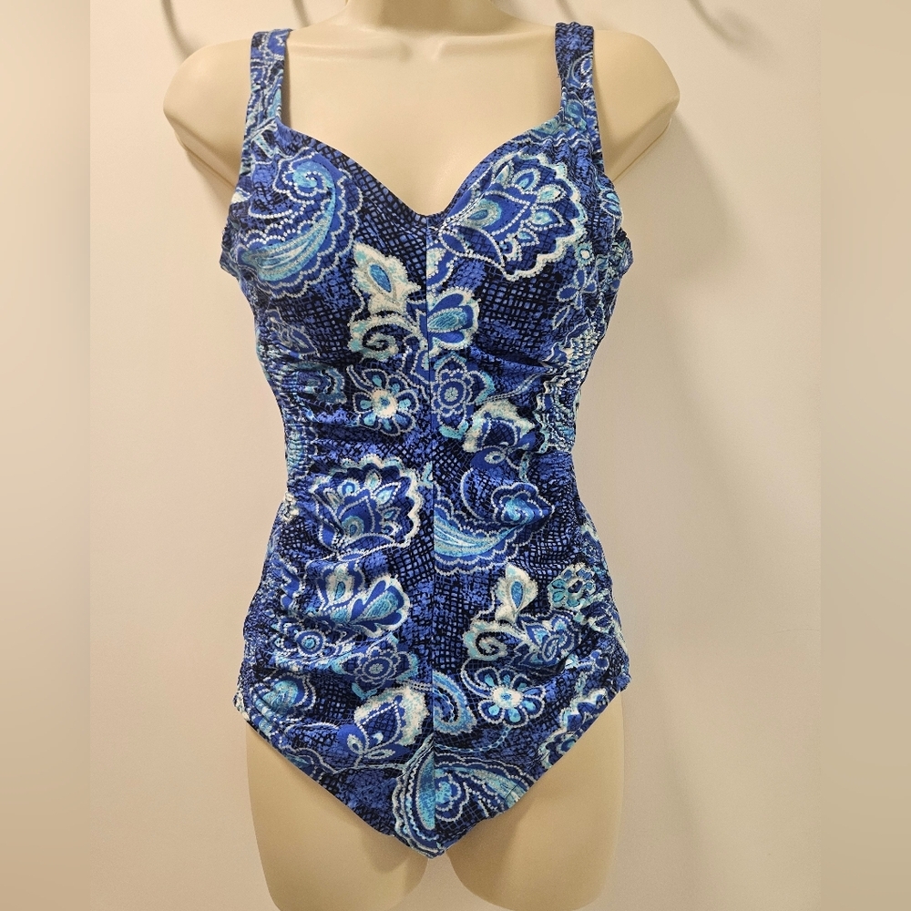 Rose.Marie.Reid 1 Piece Swimsuit Floral Print Size 12 - Picture 1 of 13
